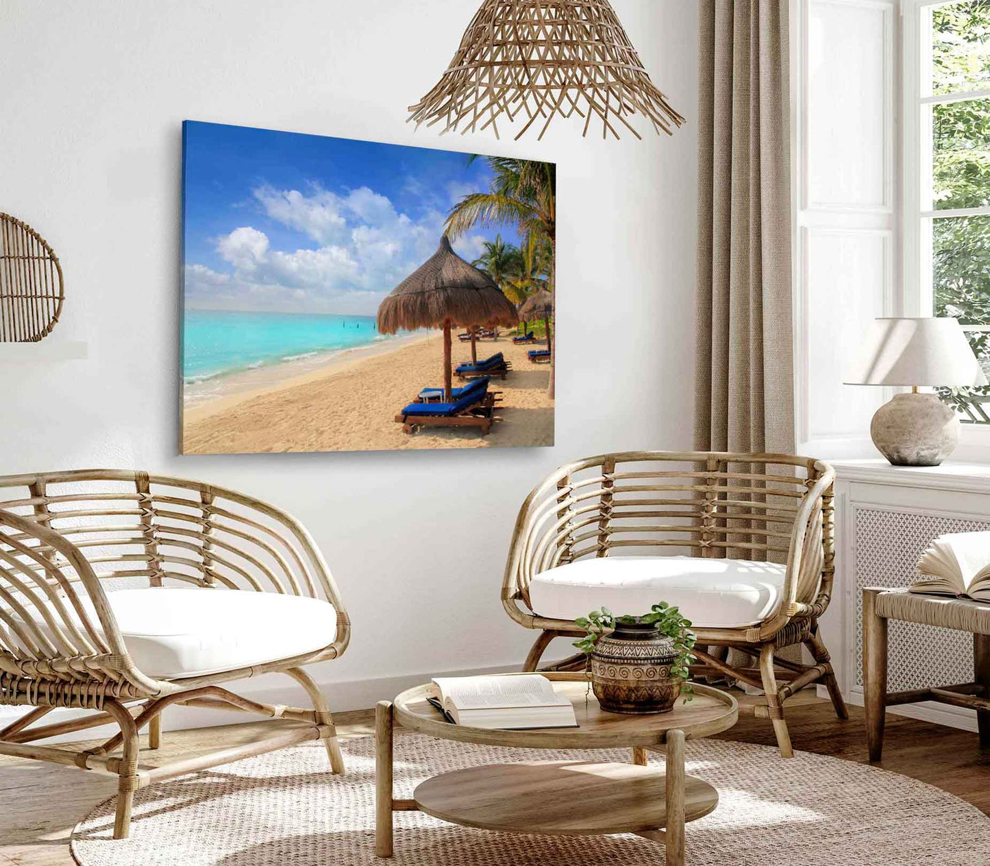 Bella Home Mayan Riviera Beach in Caribbean Sea Print Canvas Ready to hang