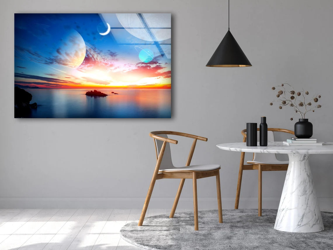 Island on Sea Sky Scenery View Photograph Acrylic Glass Print Tempered Glass Wall Art 100% Made in Australia Ready to Hang