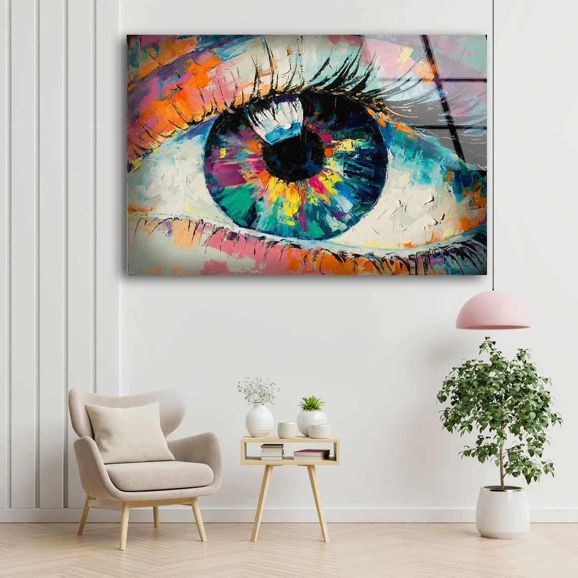 Colorful Abstract Eye Watercolor Painting Acrylic Glass Print Tempered Glass Wall Art 100% Made in Australia Ready to Hang