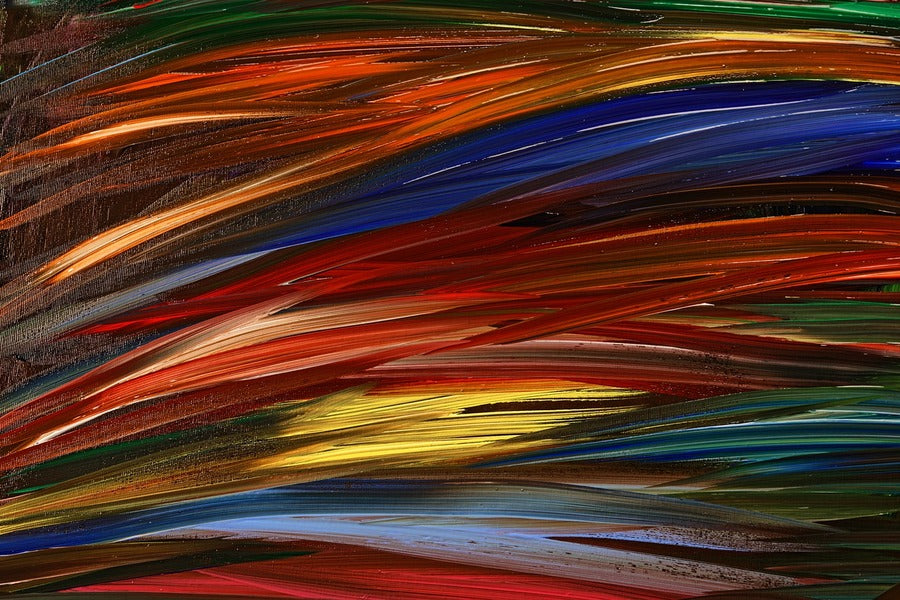 Blue Yellow & Red Lines Abstract Design Print 100% Australian Made