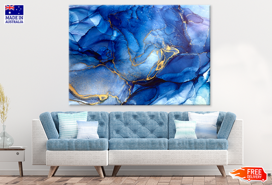 Blue & Gold Abstract Design Print 100% Australian Made