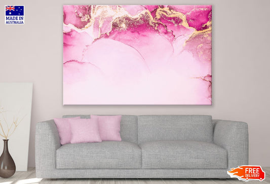 Pink Gold Abstract Design Print 100% Australian Made