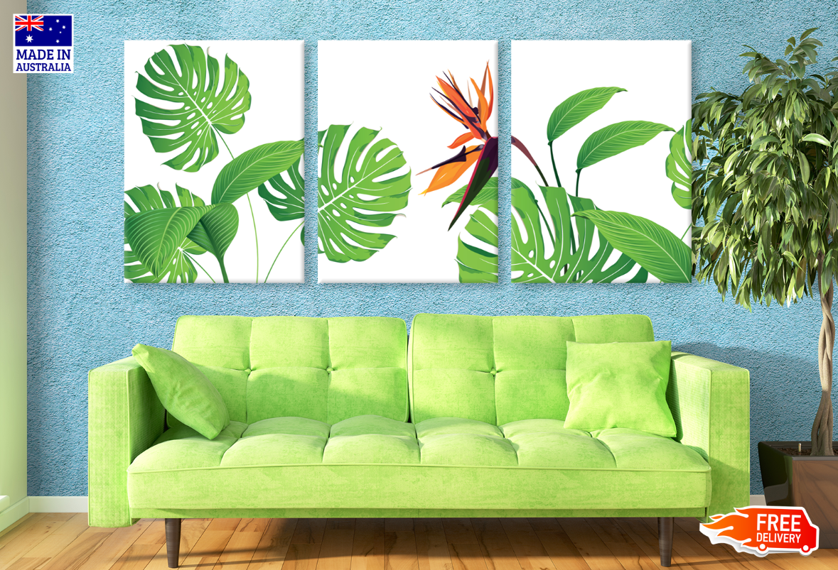 3 Set of Leaves Painting High Quality print 100% Australian made wall Canvas ready to hang