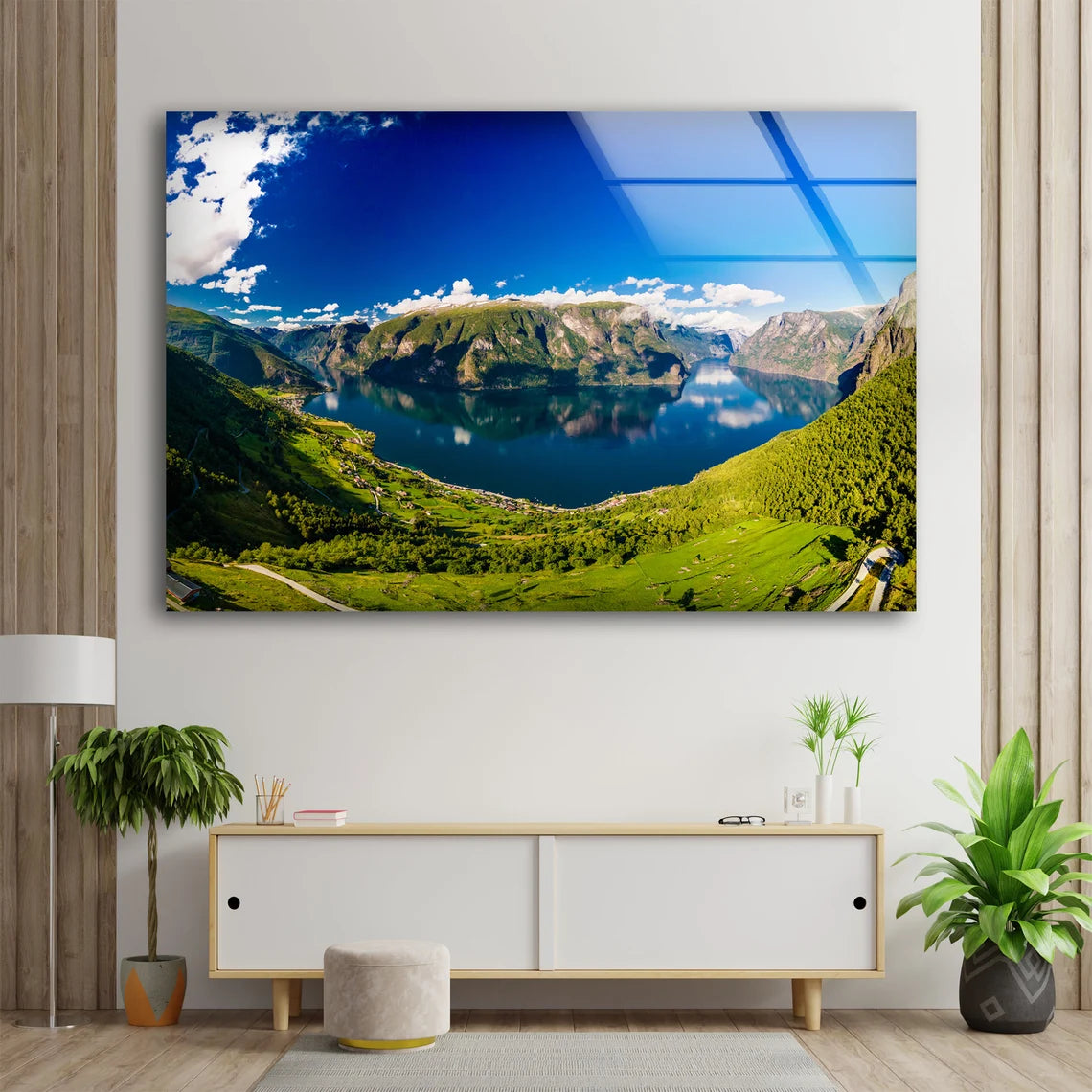 Lake Surrounded by Mountain Scenery Photograph Acrylic Glass Print Tempered Glass Wall Art 100% Made in Australia Ready to Hang