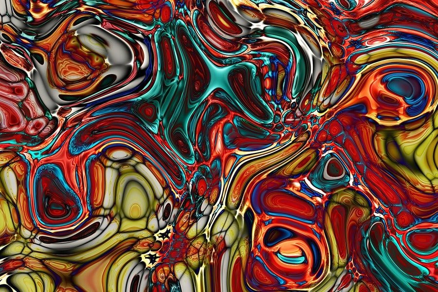 Abstract Art Stained Glass Print 100% Australian Made
