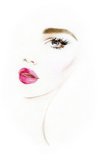 Makeup Woman Face Watercolor Painting Print 100% Australian Made