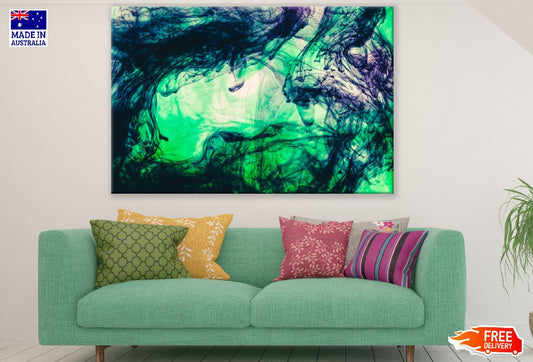Green & Blue Smoke Abstract Design Print 100% Australian Made