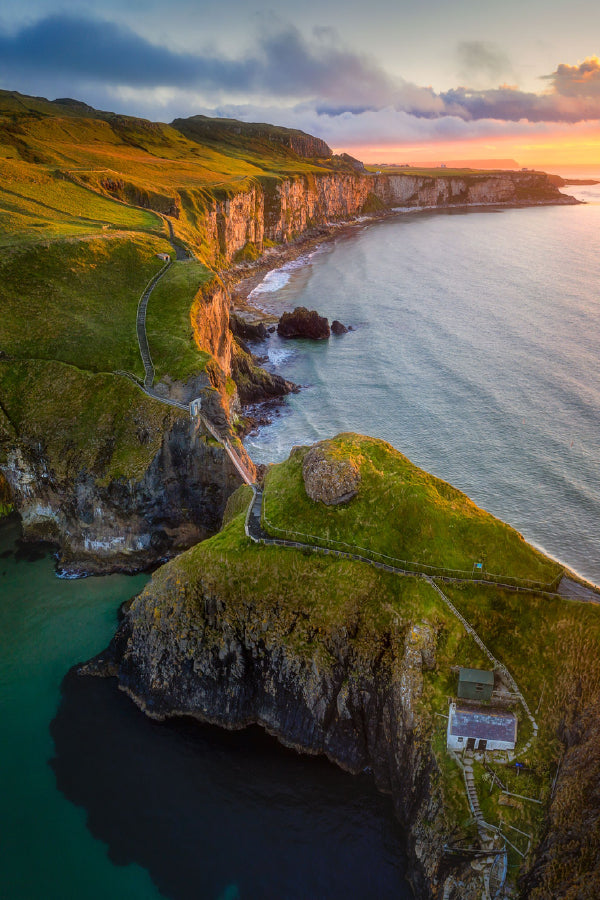 Carrick-a-Rede Rope Bridge at Sunrise Print 100% Australian Made