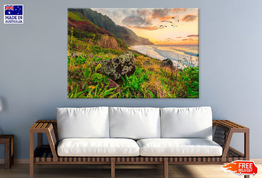Rock Mountain near Sea View Photograph Print 100% Australian Made