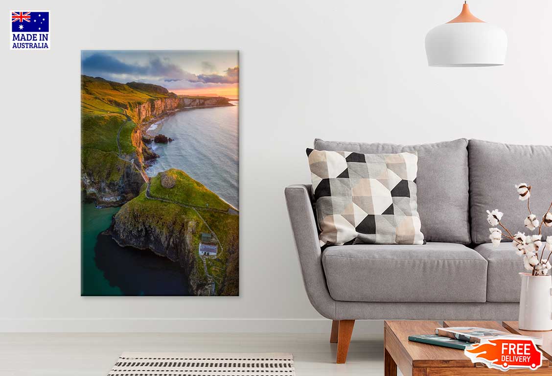Carrick-a-Rede Rope Bridge at Sunrise Print 100% Australian Made