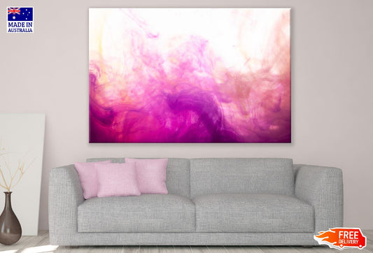 Pink & Purple Smoke Abstract Design Print 100% Australian Made