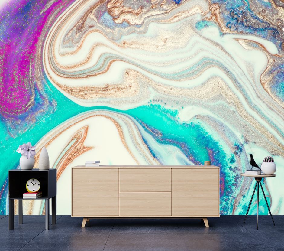 Wallpaper Murals Peel and Stick Removable Colorful Abstract Granite Design High Quality