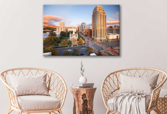 Bella Home Sunrise over City of Sydney CBD Print Canvas Ready to hang