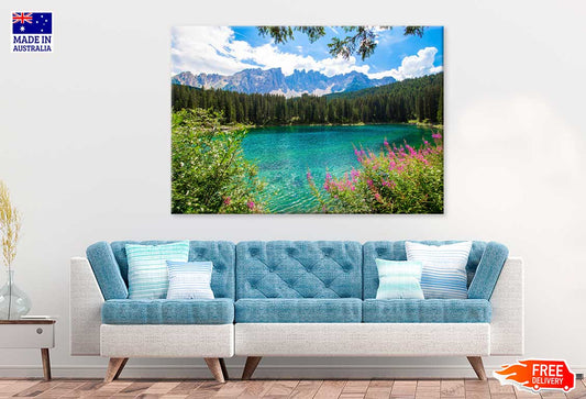 Karersee Lake Scenery Photograph in Dolomites Italy Print 100% Australian Made