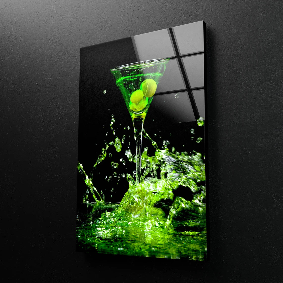 Green Cocktail Glass Acrylic Glass Print Tempered Glass Wall Art 100% Made in Australia Ready to Hang