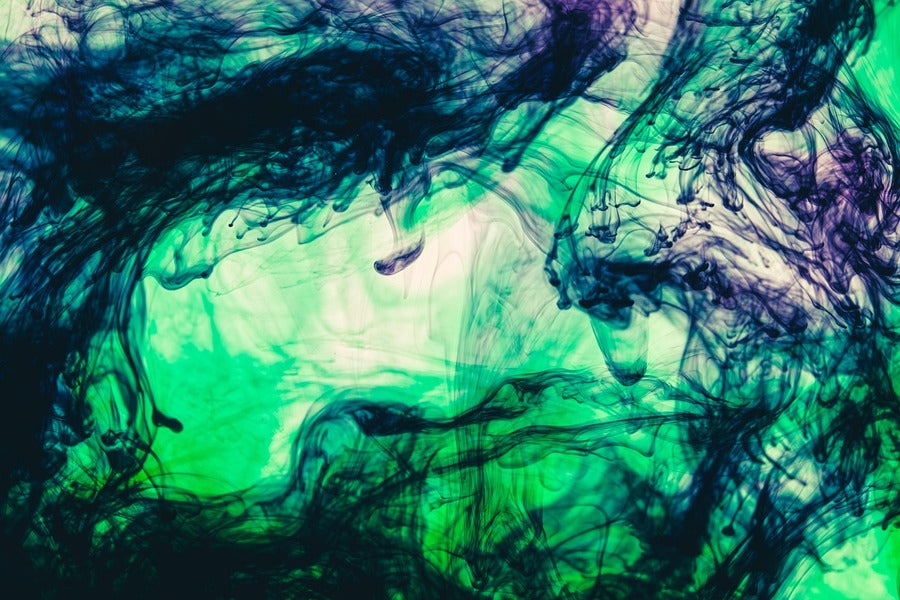Green & Blue Smoke Abstract Design Print 100% Australian Made