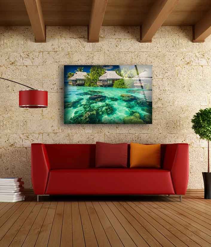 Beach Huts Photograph Acrylic Glass Print Tempered Glass Wall Art 100% Made in Australia Ready to Hang