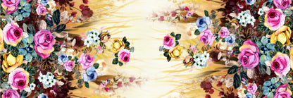 Panoramic Canvas Colorful Flowers Painting High Quality 100% Australian Made Wall Canvas Print Ready to Hang