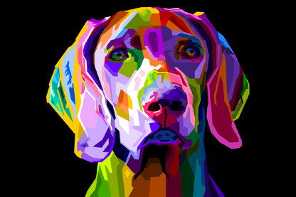 Colorful Dog Portrait Abstract Design Print 100% Australian Made