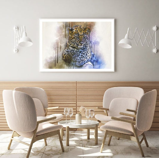 Leopard Cub Colorful Painting Home Decor Premium Quality Poster Print Choose Your Sizes