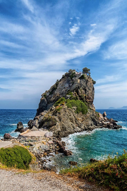 Church on Rock Skopelos Island View Photograph Print 100% Australian Made