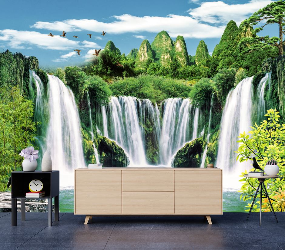 Wallpaper Murals Peel and Stick Removable Waterfall Scenery High Quality