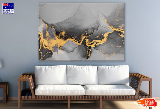 Grey & Gold Abstract Design Print 100% Australian Made