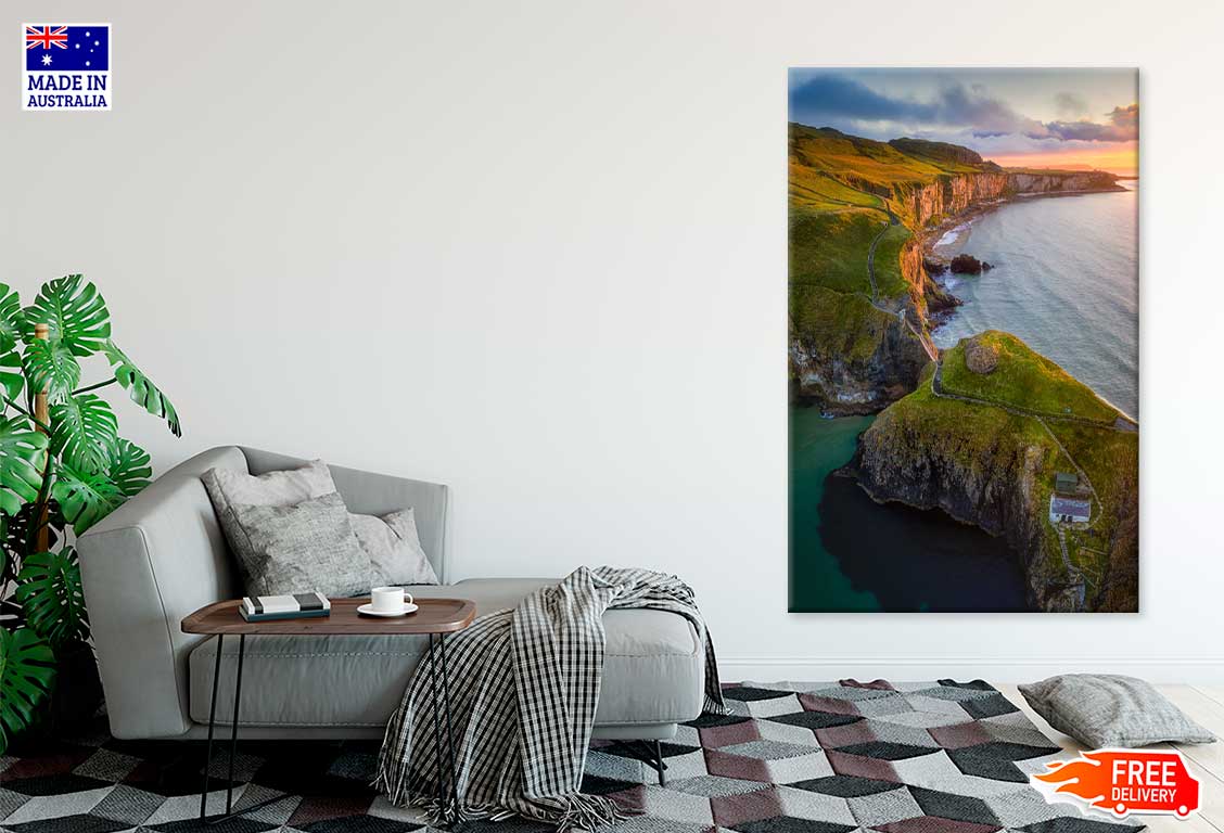 Carrick-a-Rede Rope Bridge at Sunrise Print 100% Australian Made
