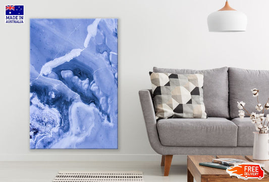 White & Blue Abstract Design Print 100% Australian Made
