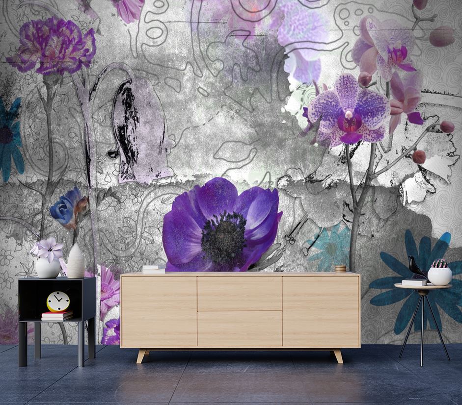 Wallpaper Murals Peel and Stick Removable Floral Design High Quality