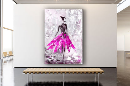 Pink Abstract Woman Print Tempered Glass Wall Art 100% Made in Australia Ready to Hang