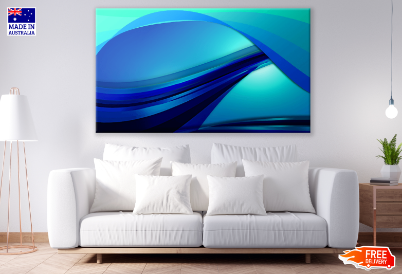 Blue Abstract Design Print 100% Australian Made