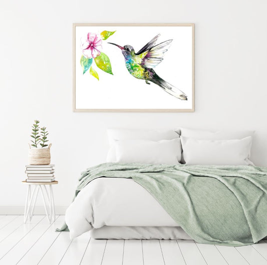 Humming Bird Watercolor Painting Home Decor Premium Quality Poster Print Choose Your Sizes