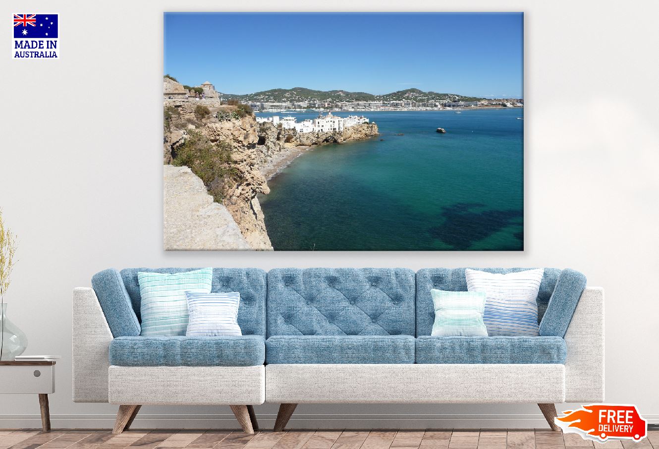 Ibiza, Sea Town, Mediterranean, Spain Print 100% Australian Made