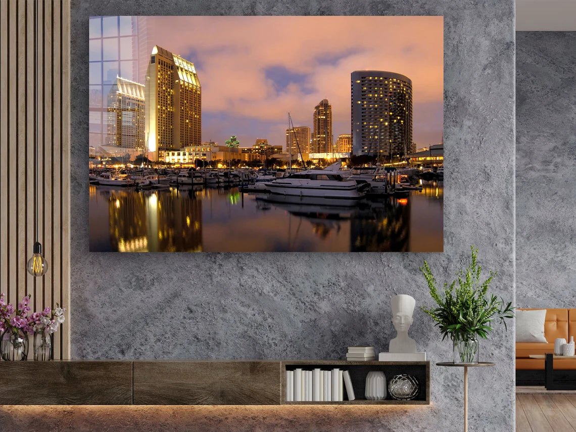 City View on The Beach Print Tempered Glass Wall Art 100% Made in Australia Ready to Hang