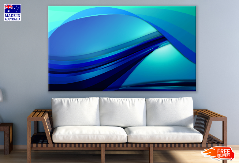 Blue Abstract Design Print 100% Australian Made