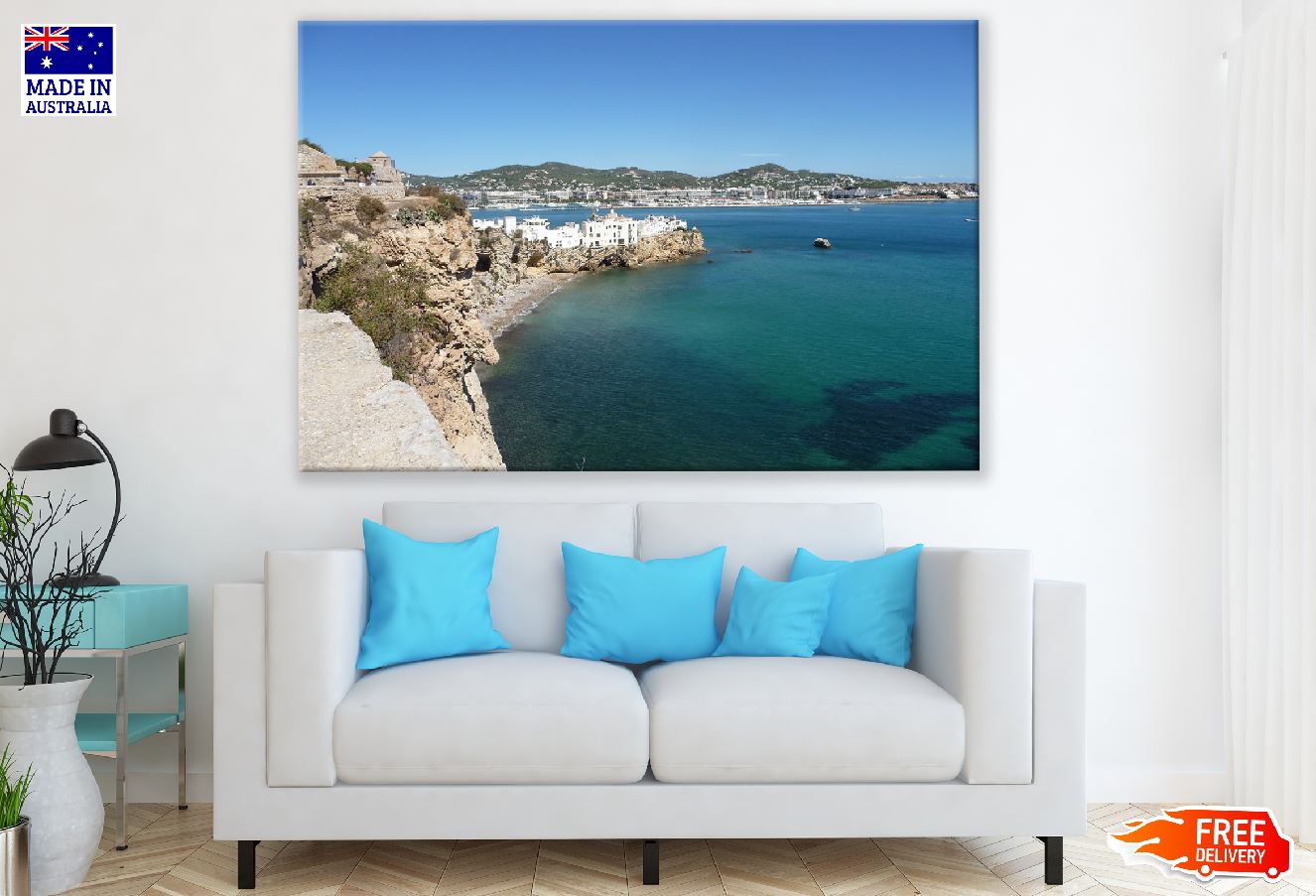 Ibiza, Sea Town, Mediterranean, Spain Print 100% Australian Made
