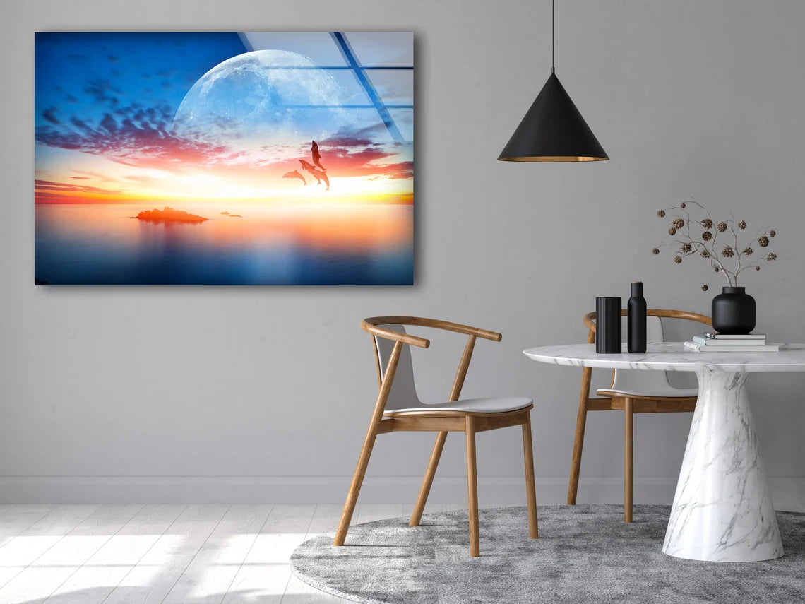 Island on Sea Sky Scenery View Photograph Acrylic Glass Print Tempered Glass Wall Art 100% Made in Australia Ready to Hang