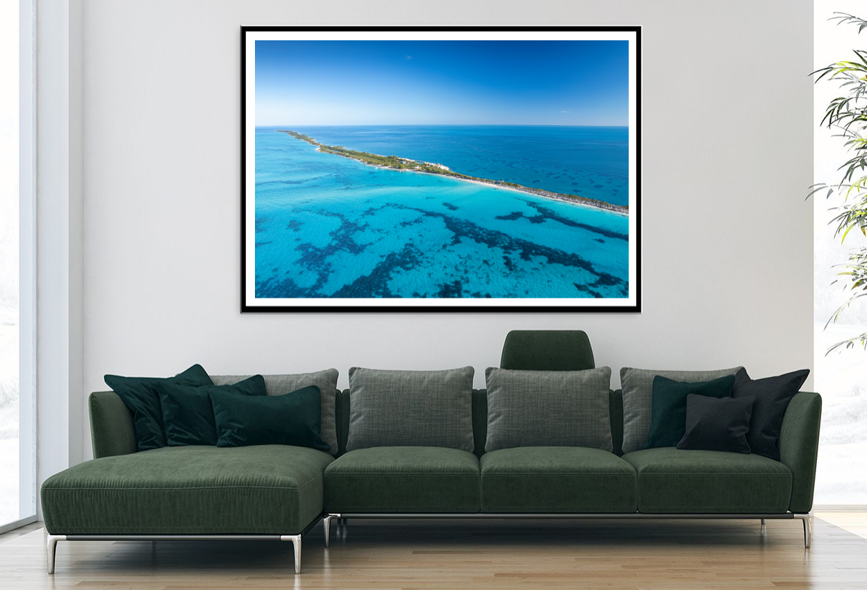 Island & Sea Aerial View Photograph Home Decor Premium Quality Poster Print Choose Your Sizes