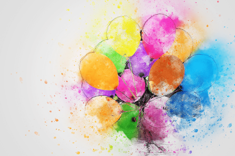 Colorful Balloon Abstract Design Print 100% Australian Made