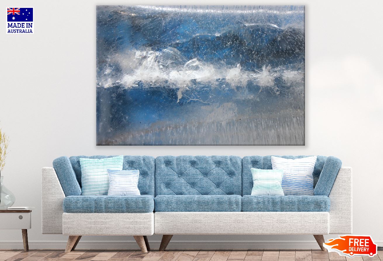 White Blue Watercolor Abstract Design Print 100% Australian Made
