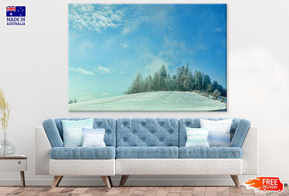 Forest Mountain Covered with Snow Photograph Print 100% Australian Made