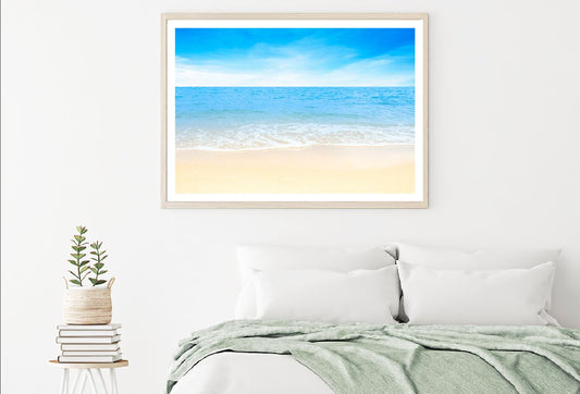 Sandy Beach & Blue Cloudy Sky Photograph Home Decor Premium Quality Poster Print Choose Your Sizes