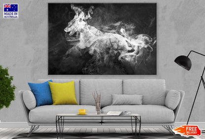 Abstract Dog White Smoke Design Print 100% Australian Made
