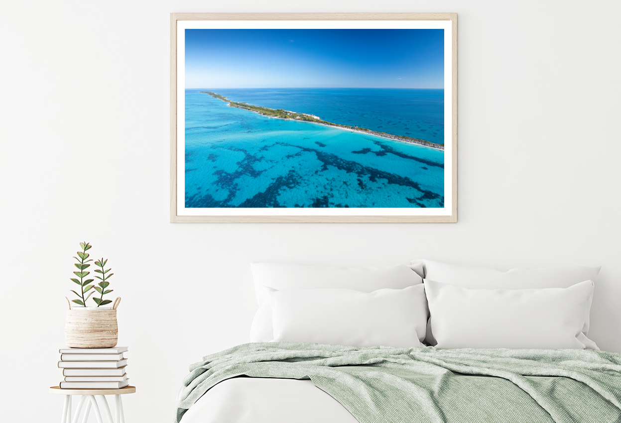 Island & Sea Aerial View Photograph Home Decor Premium Quality Poster Print Choose Your Sizes