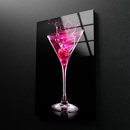 Pink Cocktail Glass Acrylic Glass Print Tempered Glass Wall Art 100% Made in Australia Ready to Hang