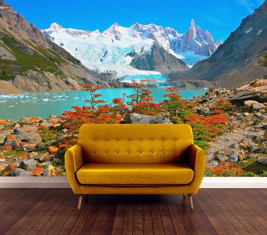 Wallpaper Murals Peel and Stick Removable Lake with Mountain View High Quality