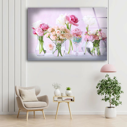 Flower Vases on Table Photograph Acrylic Glass Print Tempered Glass Wall Art 100% Made in Australia Ready to Hang