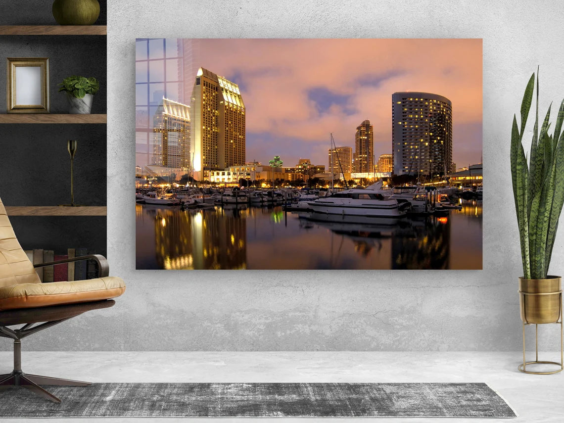 City View on The Beach Print Tempered Glass Wall Art 100% Made in Australia Ready to Hang