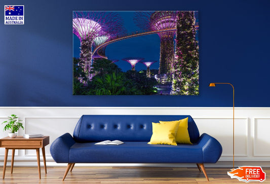 Gardens by the Bay Singapore Night View Photograph Print 100% Australian Made